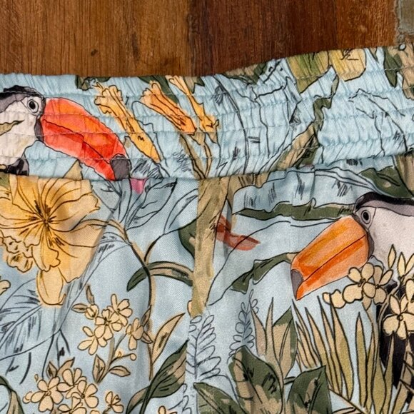 ZARA Tropical Toucan Pajama Print Shorts Size M - Picture 6 of 10